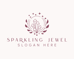 Wreath Gemstone Jewel logo design