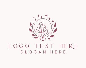 Crystals - Wreath Gemstone Jewel logo design