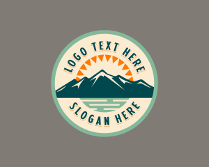 Trek - Mountain Lake Campsite logo design