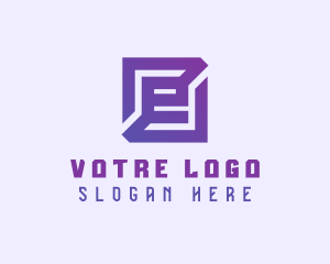 Purple Gaming Letter E Logo