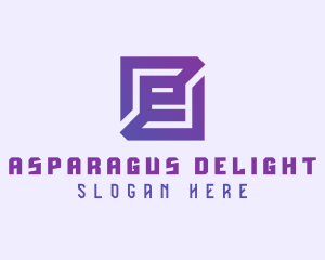 Purple Gaming Letter E logo design