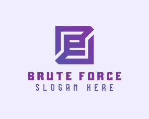 Purple Gaming Letter E logo design