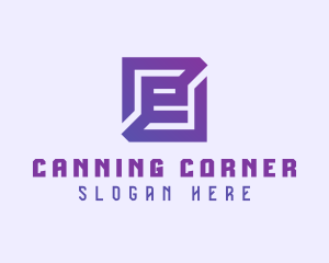 Purple Gaming Letter E logo design