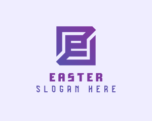 Purple Gaming Letter E logo design