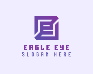 Purple Gaming Letter E logo design