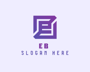 Geometric - Purple Gaming Letter E logo design