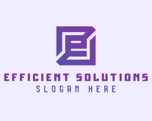 Purple Gaming Letter E logo design