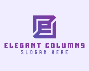 Purple Gaming Letter E logo design