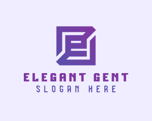 Purple Gaming Letter E logo design