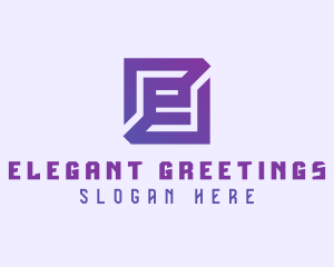 Purple Gaming Letter E logo design