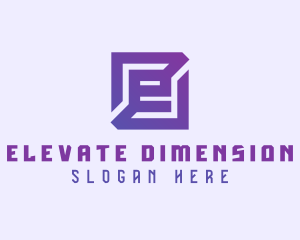 Purple Gaming Letter E logo design