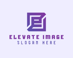 Purple Gaming Letter E logo design