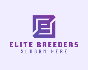 Purple Gaming Letter E logo design