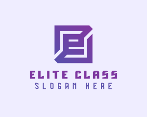 Purple Gaming Letter E logo design