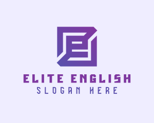 Purple Gaming Letter E logo design