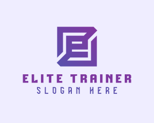 Purple Gaming Letter E logo design