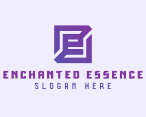 Purple Gaming Letter E logo design