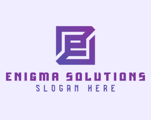 Purple Gaming Letter E logo design