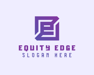 Purple Gaming Letter E logo design