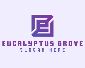 Purple Gaming Letter E logo design