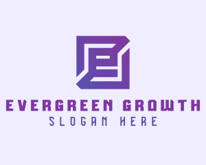 Purple Gaming Letter E logo design