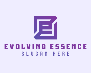 Purple Gaming Letter E logo design