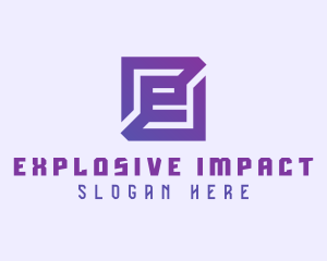 Purple Gaming Letter E logo design