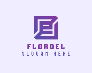 Purple Gaming Letter E logo design