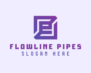 Purple Gaming Letter E logo design