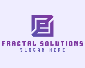 Purple Gaming Letter E logo design