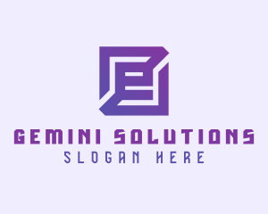 Purple Gaming Letter E logo design