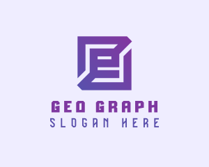 Purple Gaming Letter E logo design