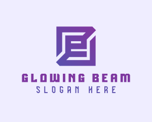 Purple Gaming Letter E logo design