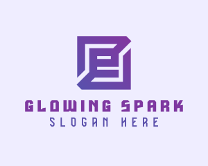 Purple Gaming Letter E logo design