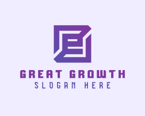 Purple Gaming Letter E logo design