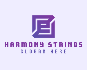 Purple Gaming Letter E logo design