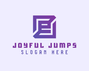 Purple Gaming Letter E logo design