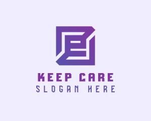 Purple Gaming Letter E logo design