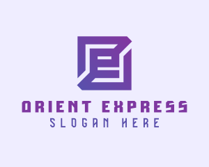 Purple Gaming Letter E logo design