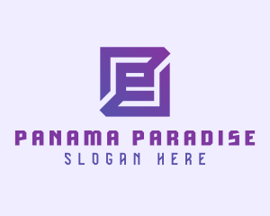 Purple Gaming Letter E logo design