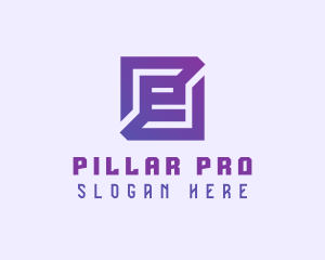 Purple Gaming Letter E logo design