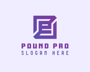 Purple Gaming Letter E logo design