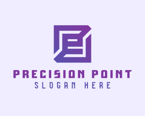 Purple Gaming Letter E logo design