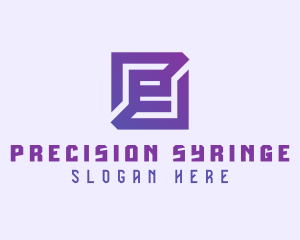 Purple Gaming Letter E logo design