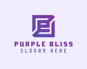 Purple - Purple Gaming Letter E logo design