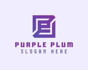 Purple - Purple Gaming Letter E logo design