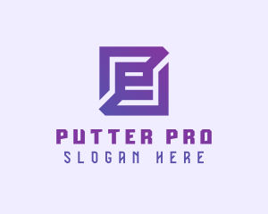 Purple Gaming Letter E logo design