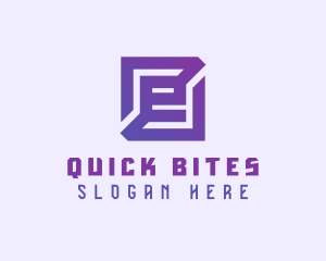 Purple Gaming Letter E logo design