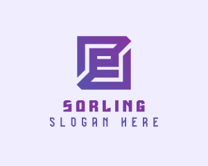 Purple Gaming Letter E logo design