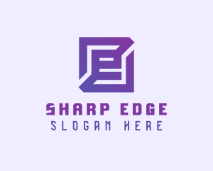 Purple Gaming Letter E logo design